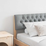 VidaXL Tăblie tapițată Gri deschis 200 cm Lemn de pin masiv 879154