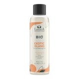 Ulei de masaj LUXURIA Bio Exotic Island, cu uleiuri naturale, fără parabeni, aromă fructată și dulce, 100 ml (portocaliu)