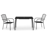 Cumpara ieftin Set de masa gradina, 3 piese, antracit, otel