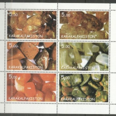 Karakalpakia, local Russia 1997 Minerals, perf. sheetlet, MNH S.225