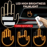 Cumpara ieftin Semn LED Auto cu Telecomanda Design Mana, 3 Moduri Salut, Deget Mijlociu, Si te iubesc, Efect Vizual Stralucitor