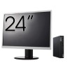 Pachet Calculator Second Hand Lenovo M80q Mini PC, Intel Core i5-10400T 2.00 - 3.60GHz, 16GB DDR4, 256GB SSD + Monitor 24&amp;quot; NewTechnology Media