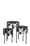 Cumpara ieftin Set 3 masute rotunde fier negru 20 x 28 cm, 25 x 33 cm, 30 x 38 cm