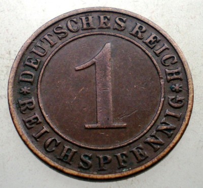 B.246 GERMANIA WEIMAR 1 REICHSPFENNIG 1935 D foto