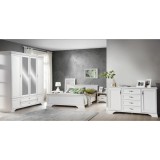 Set dormitor IDENTO 4, format din pat 160x200, dulap, 2 noptiere si comoda