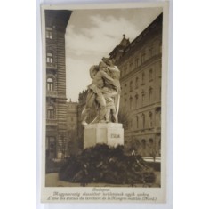 BUDAPESTA , MONUMENT , CARTE POSTALA ILUSTRATA , INTERBELICA