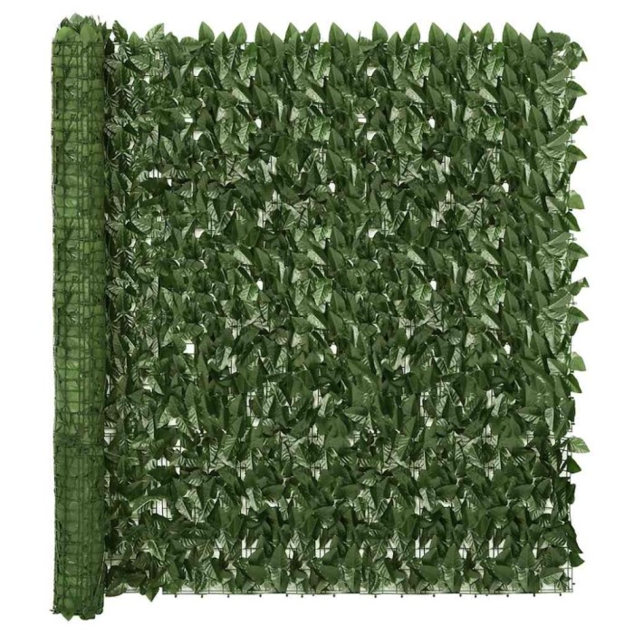vidaXL Paravan de balcon, frunze verde &icirc;nchis, 300x150 cm