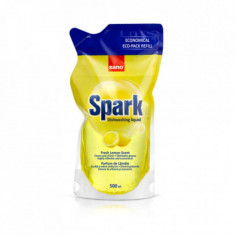 Rezerva Detergent Lichid Vase Sano Spark, 500 ml, Lamaie, Rezerva Lichida Detergent Vase cu Parfum Delicat de Lamaie, Sano Spark Lemon, Rezerve Deterg