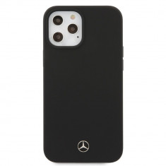 Husa Mercedes pentru iPhone 12 Pro Max 6.7&amp;quot;, Silicone Line Collection, Negru foto