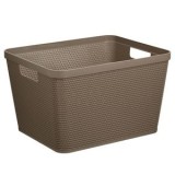 Cos de Depozitare din Plastic cu Manere și Model Ratan 20L, CMCLASS