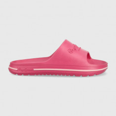 Pepe Jeans papuci BEACH SLIDE femei, culoarea roz, PLS70131