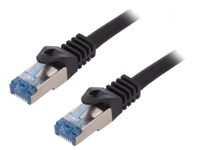 Patch cord negru S/FTP Cat6a 250mm