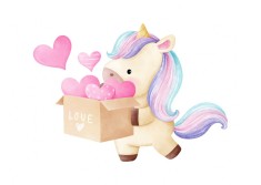 Sticker decorativ Unicorn, Roz, 77 cm, 5371ST foto