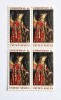 4 timbre SUA Statele Unite bloc de 4 val. MNH 1968 Craciun Van Eyck Scott # 1363, Arta, Nestampilat