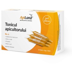 Tonicul Apicultorului - Laptisor de Matca Pur, Miere, Propolis si Polen 20 fiole x 10ml