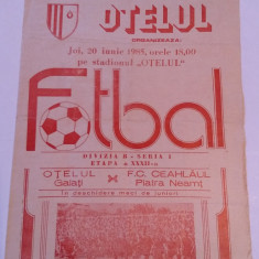 Program meci fotbal OTELUL GALATI - CEAHLAUL PIATRA NEAMT (20.06.1985)