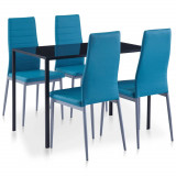 Set mobilier de bucatarie, 5 piese, albastru GartenMobel Dekor, vidaXL
