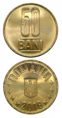 Romania, 50 bani 2019 UNC_varianta comună_din fișic foto