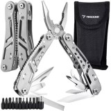 Multitool Trizand 13 &icirc;n 1 din otel inoxidabil, cu biti si husa