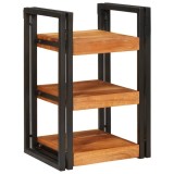 Noptieră Maro și negru 38 x 33 x 58 cm Lemn Solid de Acacia
