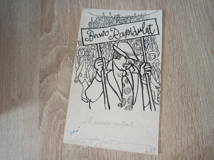 MIHAIL GION, CARICATURA &quot;BRAVO RAPIDULET&quot; * REVISTA URZICA