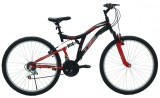Bicicleta copii Tec Master full suspensie, roata 26&quot;, culoare negru/rosu Cod:222641000305