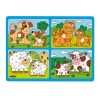 Puzzle din lemn cu butoni - Animale de companie si puii lor, Woodyland