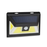 Reflector solar Phenom, 5 W, 300 lm, 100 mA, senzor miscare, 3 LED-uri COB, autonomie 8 h, Negru