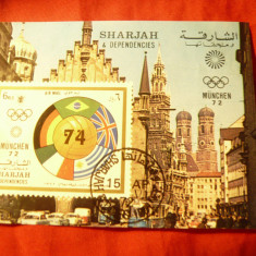 Bloc Sharjah 1972 Olimpiada Munchen , stampilat , nedantelat