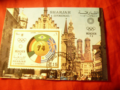 Bloc Sharjah 1972 Olimpiada Munchen , stampilat , nedantelat foto