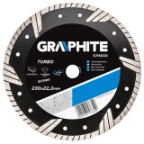 Disc diamantat turbo 230 mm Graphite pentru beton, piatra si caramida
