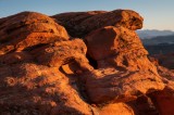 Tablou Canvas, "Rock Formation at Sunset", Pietre, Roci, Apus, Peisaj, Natura, Desert, Texturi, Umareni, Umbre, Formatiuni, Soare, Lumina, 39 x 26 cm,