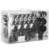 Set globuri si decoratiuni de Craciun, 77 piese, diverse dimensiuni, negru Household NewTrend
