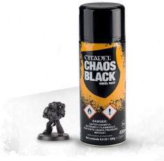 Vopsea Citadel Miniaturi, Spray Chaos Black Spray foto