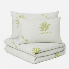Set Pilota Aloe Vera 200x210 cm + 2 Perne Aloe Vera 50x70 cm