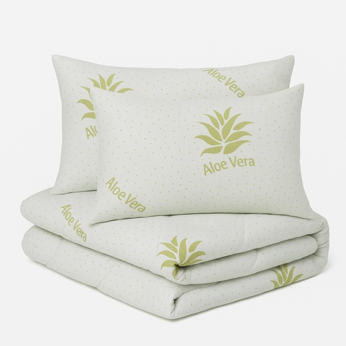 Set Pilota Aloe Vera 200x210 cm + 2 Perne Aloe Vera 50x70 cm