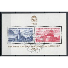 Liechtenstein 1972 565/66 bl 9 stampilat - A 8-a expozitie LIBA &#039;72, Vaduz