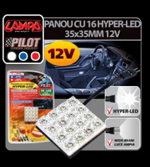 Panou cu 16 Hyper-Led 35x35 mm - 12V - Alb - CRD-LAM58498 Auto Lux Edition foto