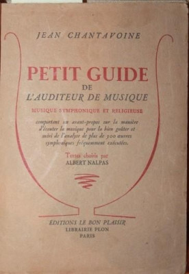 PETIT GUIDE DE L \&amp;#039; AUDITEUR DE MUSIQUE foto