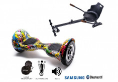 PACHET PROMO Smart Balance? Premium Brand: Hoverboard Off Road HipHop + Hoverseat, roti 10 inch Pneumatice, Bluetooth, baterie Samsung, Boxe incorp foto