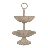 Cumpara ieftin Platou supraetajat metal gri &Oslash; 15x24 cm