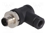 Conector M12 mufă 4 pini tată 90&deg; 250V IP67 TE Connectivity pe cablu