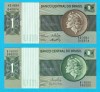 Brazilia SET 2x (pick 191+191A) 1 Cruzeiro 1970+1975 UNC; Medalion maro + verde