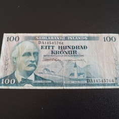 Bancnota 100 kronur 1961 Islanda