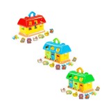 Căsuță Educativă My First Farm, Forme Animale, 28x15x18cm, Joc Montessori, Sortare Forme, Chei, Animale, +3 Ani, Multicolor
