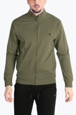 Bluza barbati cu fermoar si maneca lunga verde, XL foto