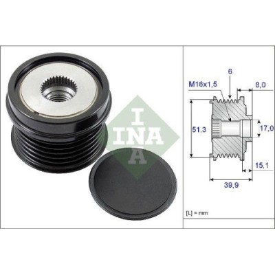 Fulie alternator Ford C-Max II, Fiesta, Focus III, Galaxy II, Grand C-Max, Kuga II, Mondeo IV, S-Max, Tourneo Connect, Transit Connect; Volvo S60 II, foto
