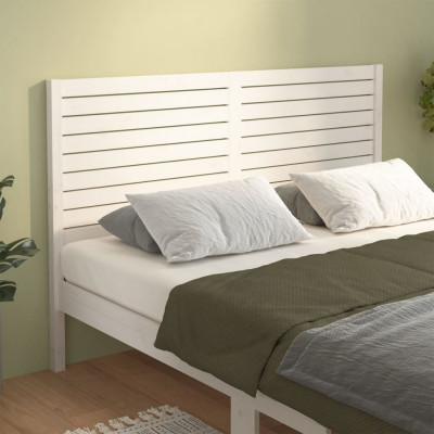 vidaXL Tăblie de pat, alb, 186x4x100 cm, lemn masiv de pin foto