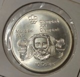 Canada 10 Dollars Argint Montreal 1976, KM#93, 48.6 gr, 0,925 puritate