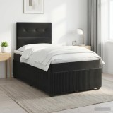 Cumpara ieftin Pat boxspring cu saltea Negru 120 x 190 cm Catifea